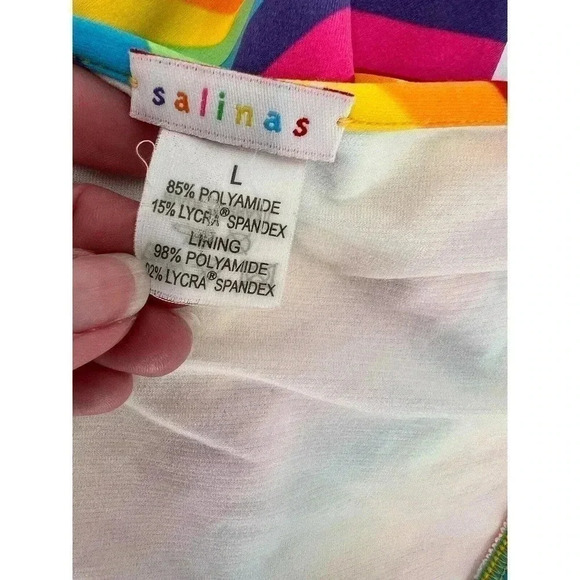 Salinas Bikini Bottom Rainbow Ruffle Side Tie Size Large Brazil Excellent UC - Picture 5 of 10